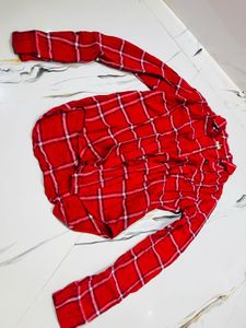 Red Plaid Long Sleeve Shirt