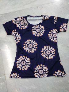 Stylish Blue Floral Top Tie n die