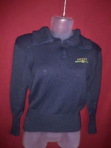 Classic Navy Gucci dupe Knit Sweater