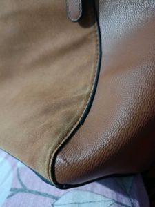 Chic Brown Faux Leather Shoulder Bag
