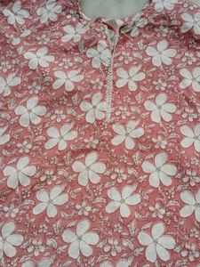 Pink Floral Pure cotton kurti
