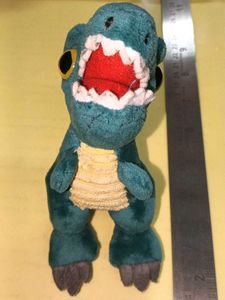 Cute Teal Dinosaur Plush bag tag