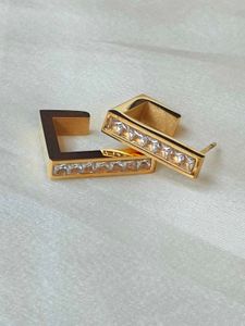 Gold Tone Square Hoop Earrings