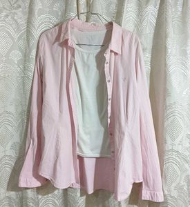 Pink Long Sleeve Button-Up Shirt