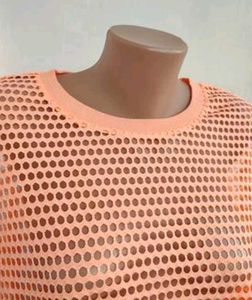 Sheer Mesh Oversized Tunic Top