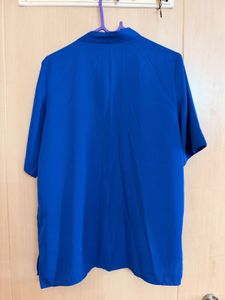 Elegant Royal Blue Mock Neck Top