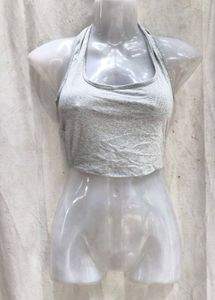 I. Grey Halter Neck Crop Top