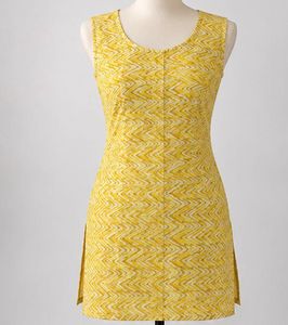 Stylish Yellow Zigzag Print Kurta