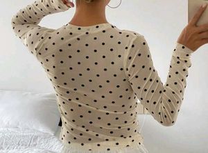 Polka Dot Sheer Mesh Top