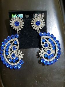 Brand New Very Pretty Blue And Silver Stone Earring.looks Rich And Elegant.Had Picked It For A Special Occasion but cudnt wear for some reason