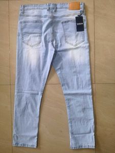 Shein Full Length Heavy Wash Mid Distressed Jeans