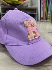 Cute Lavender Baseball Cap with 'R' Applique