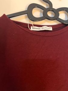 Burgundy Long Sleeve Crop Top