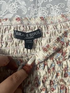 Smoked Top With Puff Sleeves
