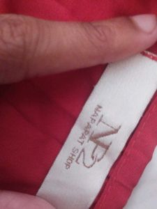 Chic Pleated Red V-Neck dress (New)