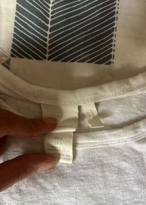 H&amp;m Duo Basic Grey and White Linen T-Shirt