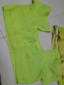 flouresent  Green Saree  no damage or