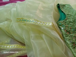 Organza Fabric Saree With Stitched Designer Blouse