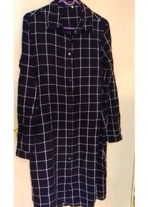 🛍️trio -Chic Black & White Checkered Shirt Dress