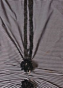 Striped Midi Dress with Floral Detail