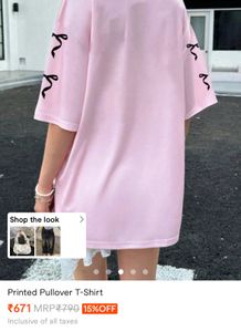 Oversized Pink Graphic T-Shirt