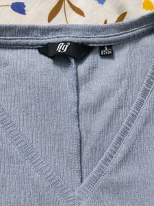 Light Blue V-Neck T-Shirt