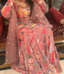 Embroidered Lehenga with off shoulder blouse