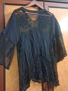 Elegant Black Lace Kurta