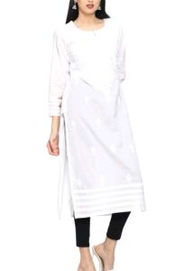 Cotton Regular Fit Casual Lucknowi kurti & tshirt