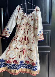 Applique embroidery with hand work kurta