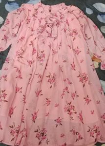 Charming Pink Floral Kurta