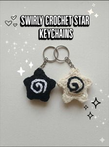 Swirly Crochet Star Keychains✨