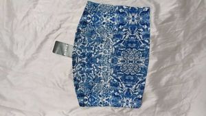 Shein Fitted Strapless Floral Print Crop Tube Top