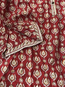 Beautiful Red Block Print Kurta