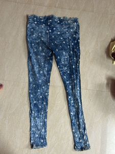 Blue Star Print Acid Wash Jeans