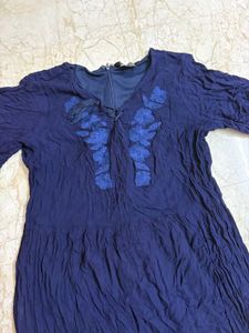 (combo dresses)White Kurta and blue fr