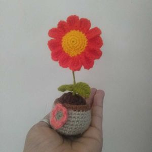 Handmade Crochet Flower Pot Decor