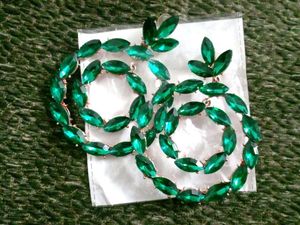 Sparkling Green Hoop Earrings