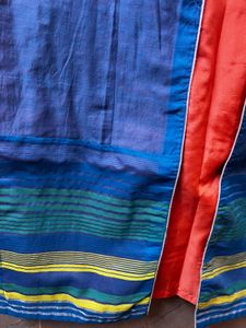 BIBA Blue &amp; Orange Layered Kurta