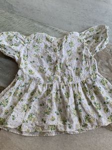 White Floral Embroidered Kurti