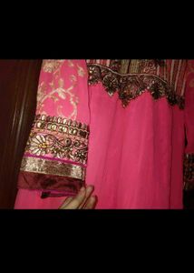 Stunning Pink Embroidered Anarkali Suit only kurta