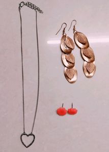 Two Earrings One Pendent Set Of 3