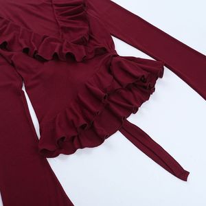 Chic Ruffled Long Sleeve Top