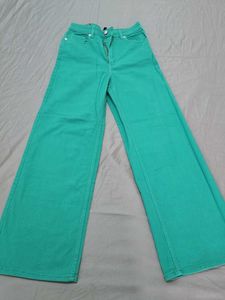 H&amp;M Green Wide Leg Jeans