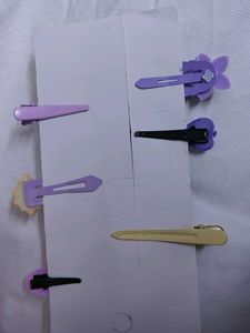 Cute Purple Hair Clips Set of 6