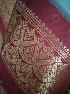 Silk Saree with Gold Detail