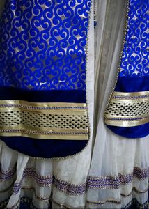 Elegant Blue &amp; White Lehenga Choli Set
