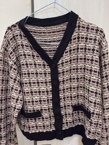 Chic Tweed Knit Cardigan (oversize)