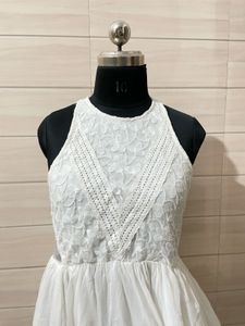 Pintresty 🌸White Lace Trimmed Mini Dress