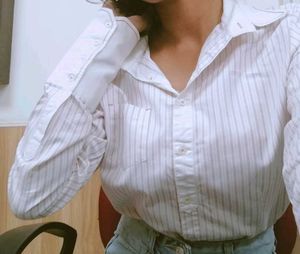 Striped White Shirt